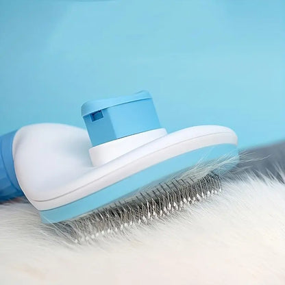 Pet Hair Removal Comb, 1 Count Pet Grooming Brush, One-Click Cleaning Pet Hair Remover, Dog & Cat Grooming Supplies, Dog & Cat Accessories